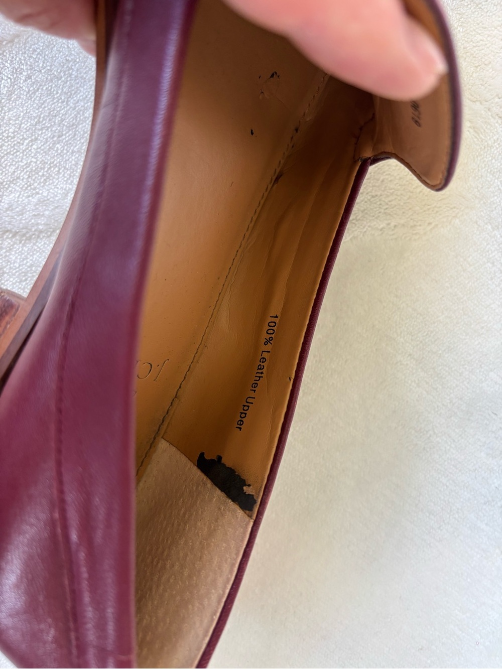 J. Crew Women’s Burgundy Leather Pointed Loafers - Picture 7 of 9